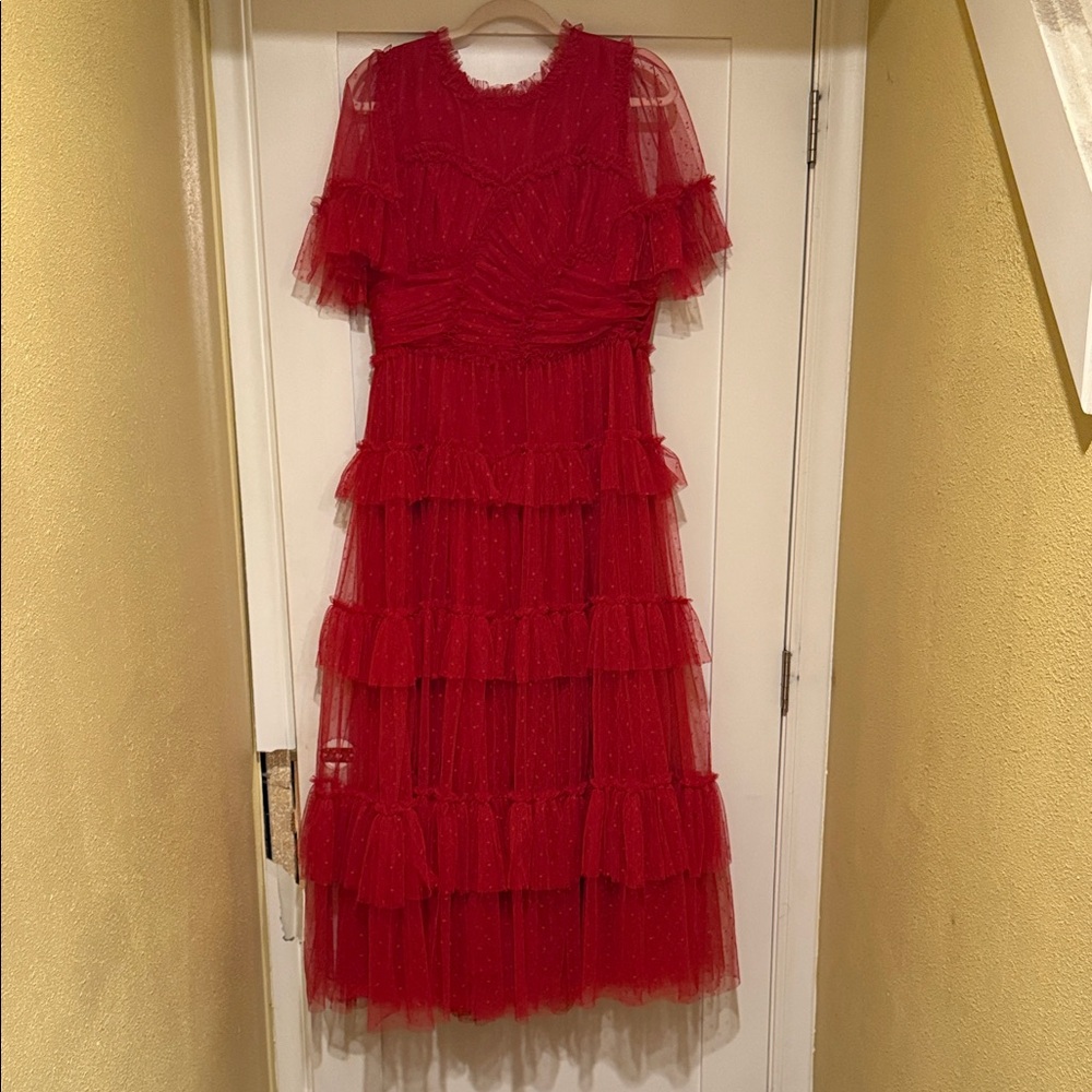 Ivy City Co. Whimsical Long Dress in Red